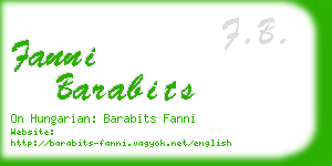 fanni barabits business card